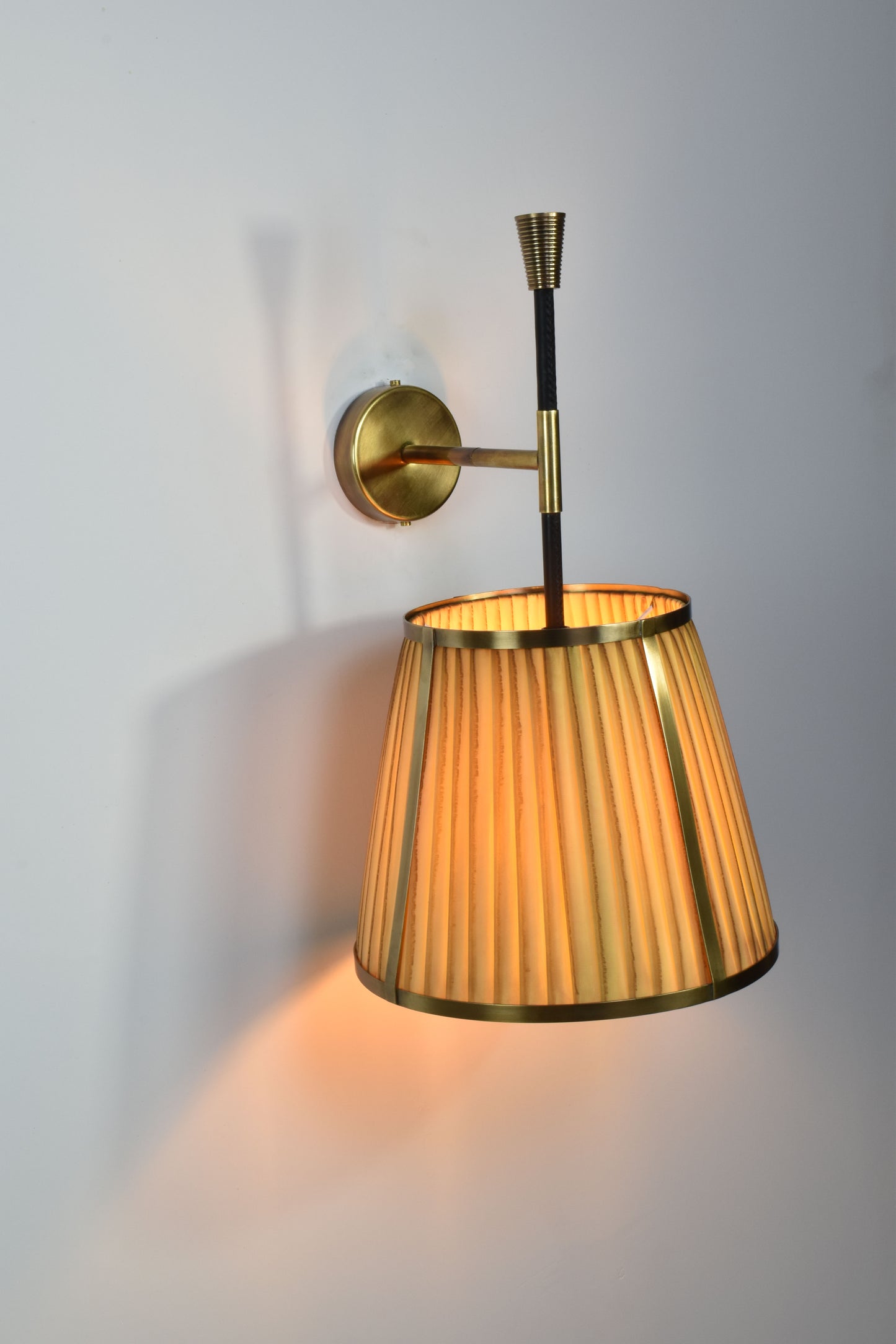 Caeli-W4 Brass and Fabric Sconce, JAS