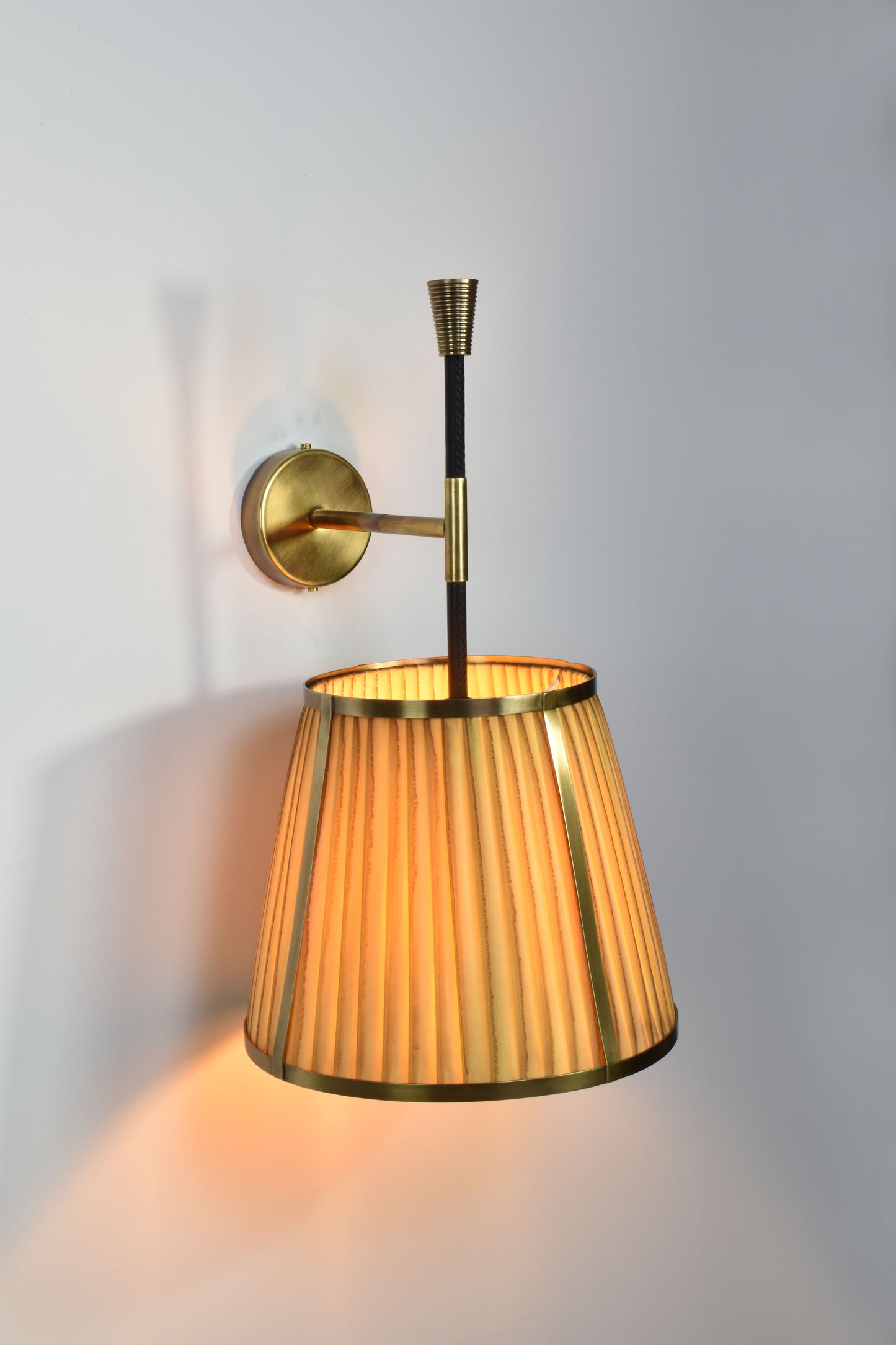 Caeli-W4 Brass and Fabric Sconce, JAS