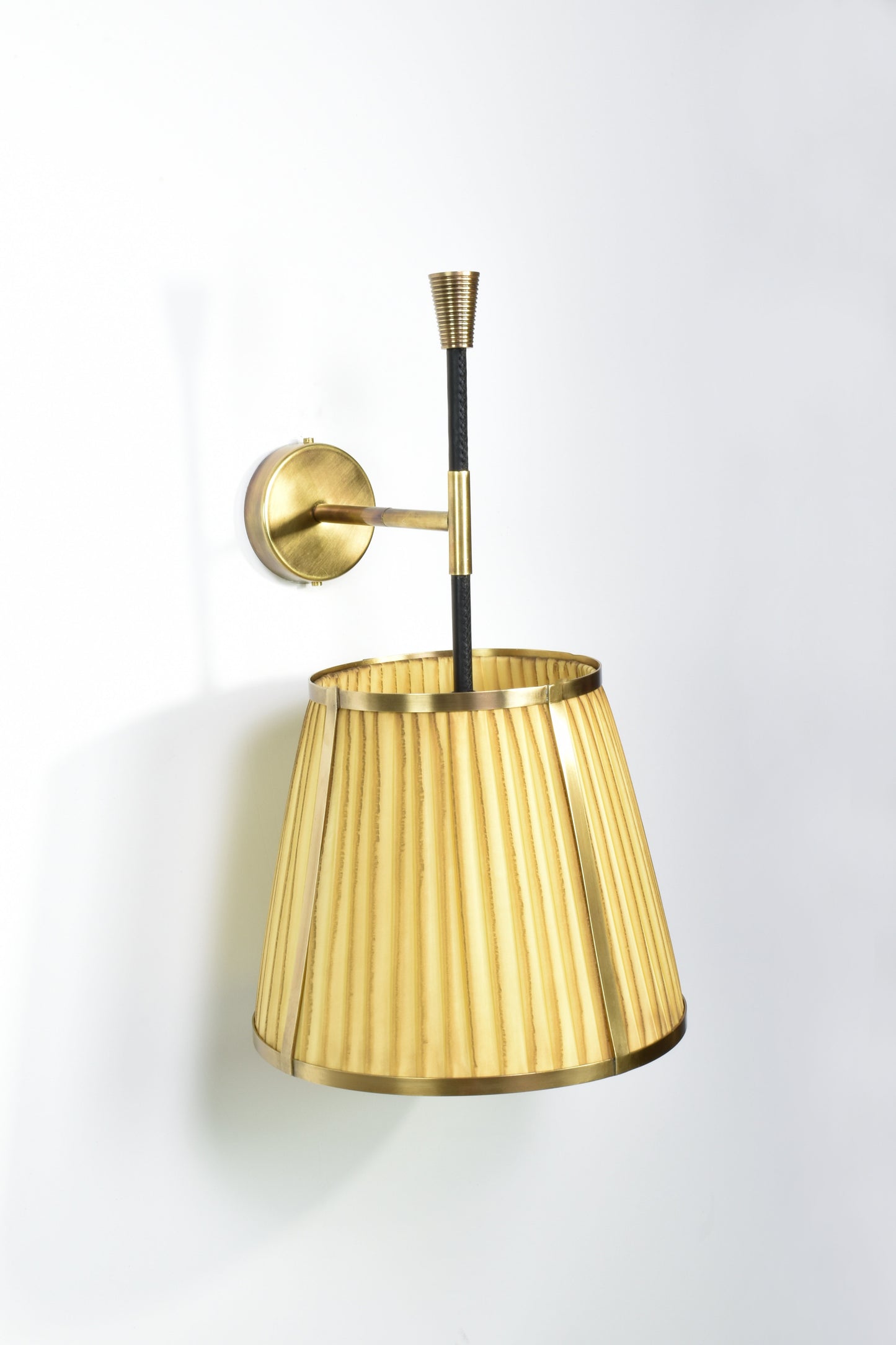 Caeli-W4 Brass and Fabric Sconce, JAS