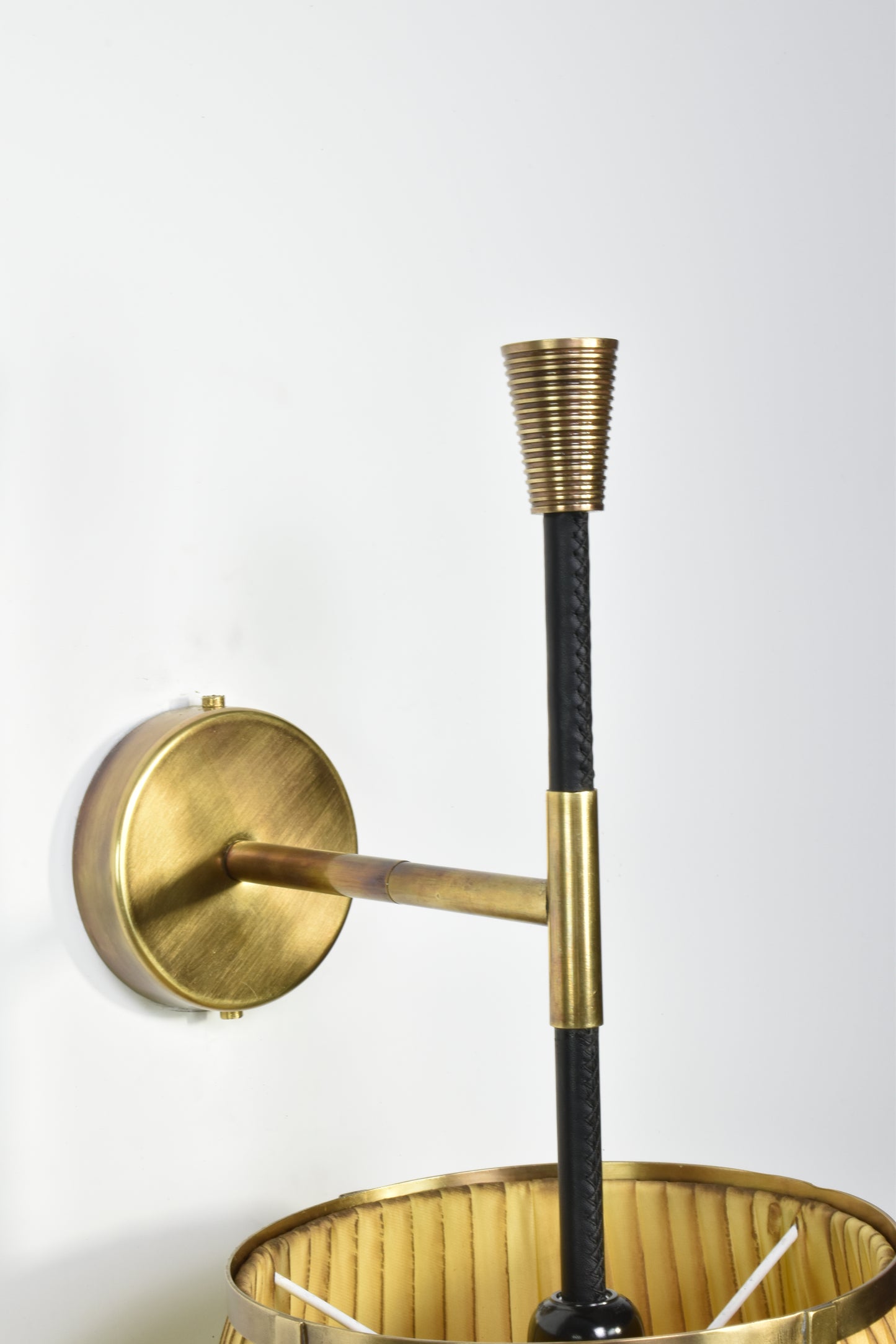 Caeli-W4 Brass and Fabric Sconce, JAS