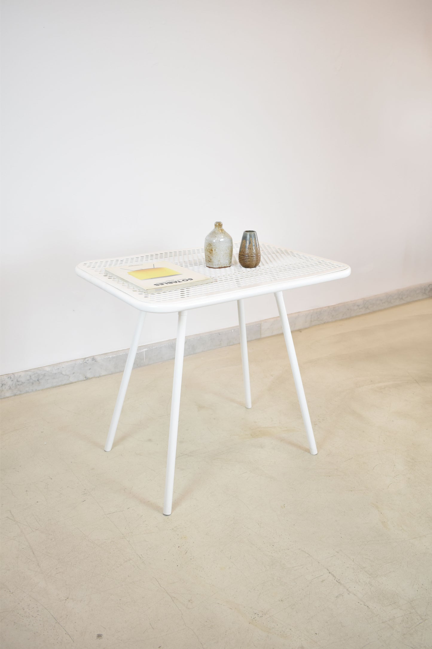 French 'Radar' Metal Garden Table by Rene Malaval, 1940s-1950s