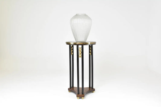1930s French Art Deco Frosted Glass Vase by André Hunebelle