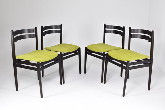 8er Set italienische 107 Esszimmerstühle aus den 1960er Jahren von Gianfranco Frattini für Cassina