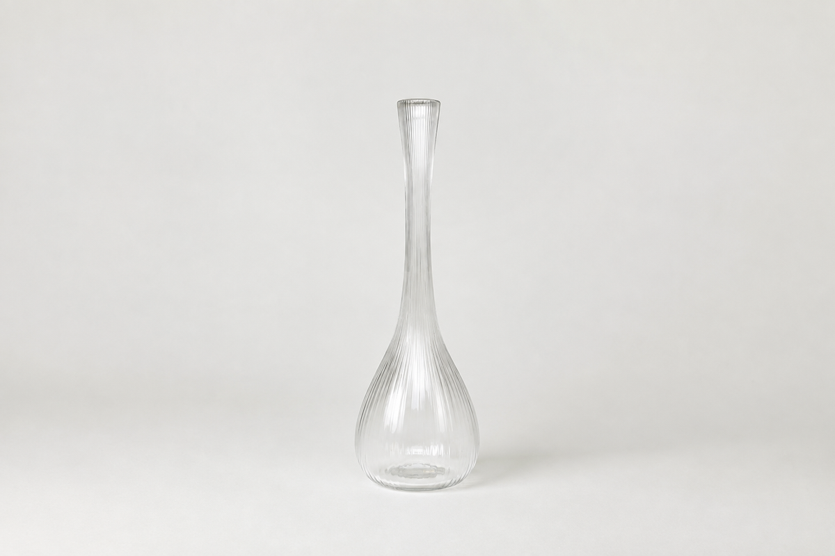 Daum Clear Glass Vase, France, 1970s