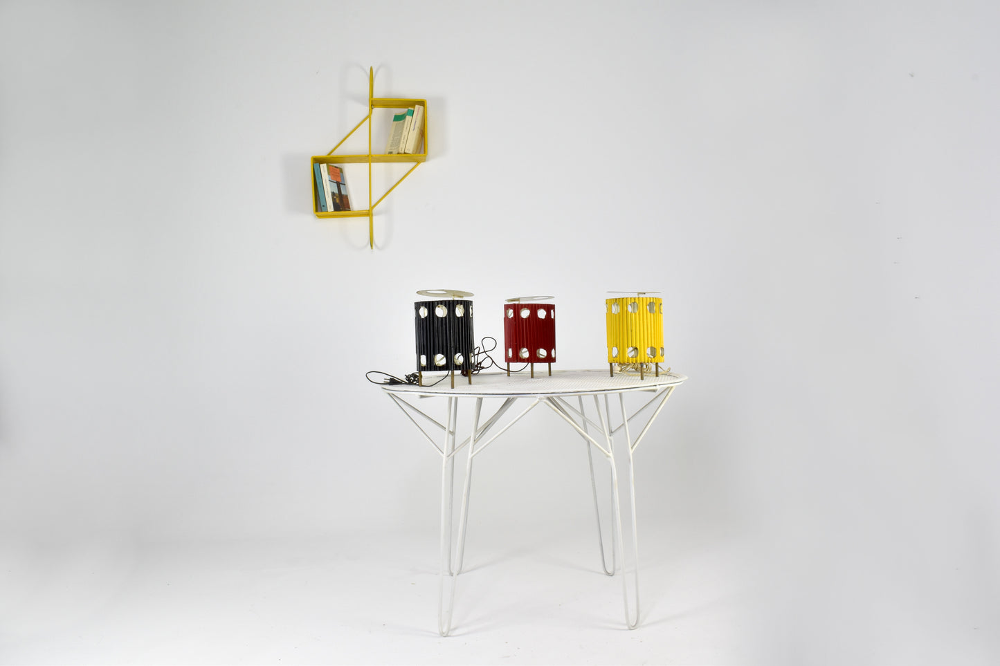 French Metal Wall Shelf "Clé de Sol" by Mathieu Matégot, 1955