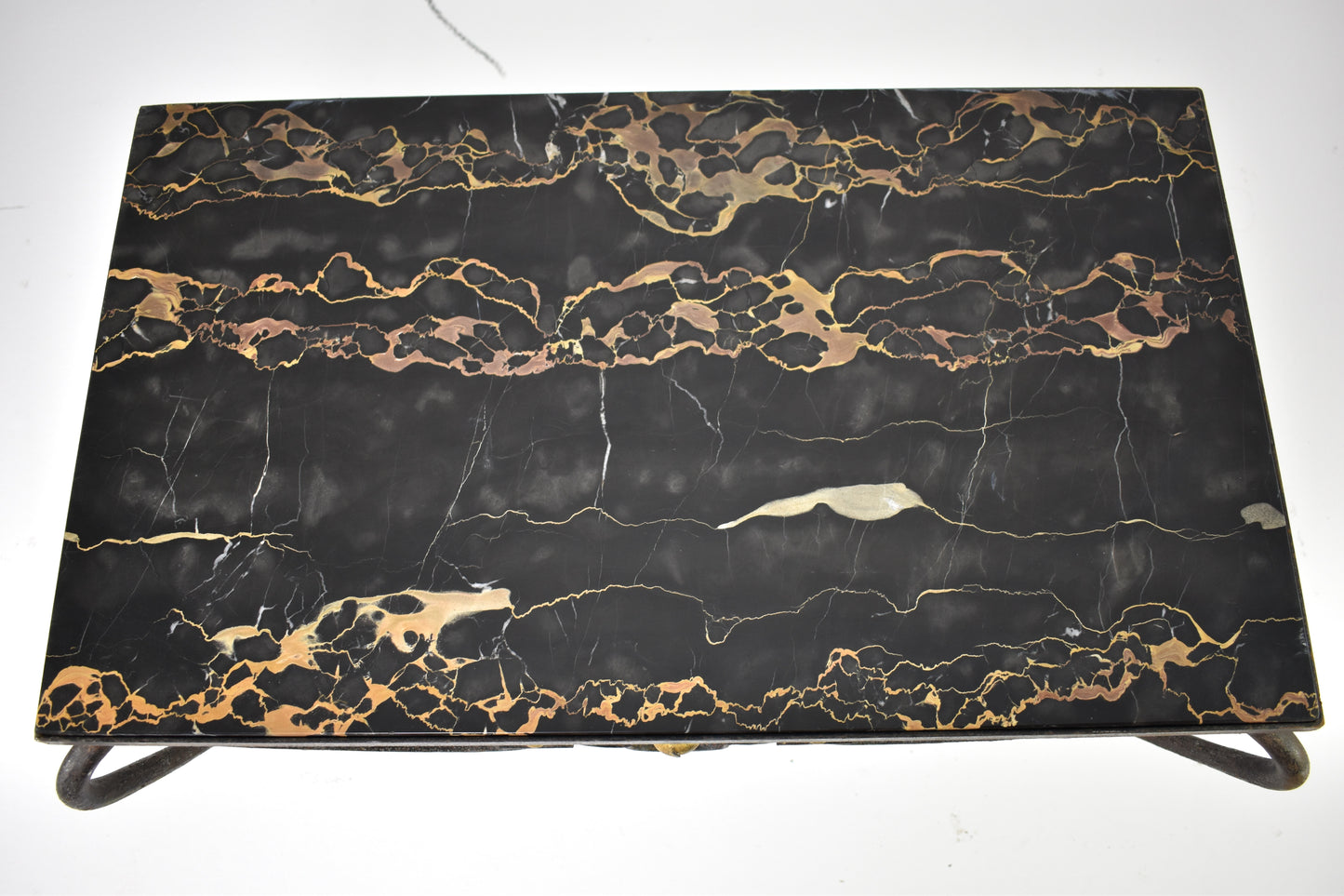 French Brass & Marble Coffee Table Attributed to René Drouet, circa 1945