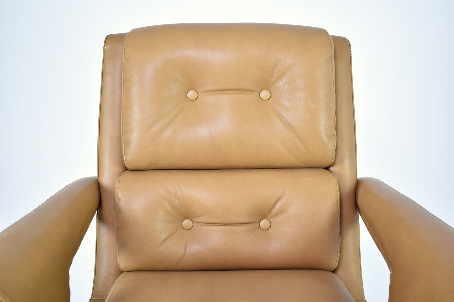 French Leather Executive Chair Attributed to Raphaël Raffel for Apelbaum, 1970s