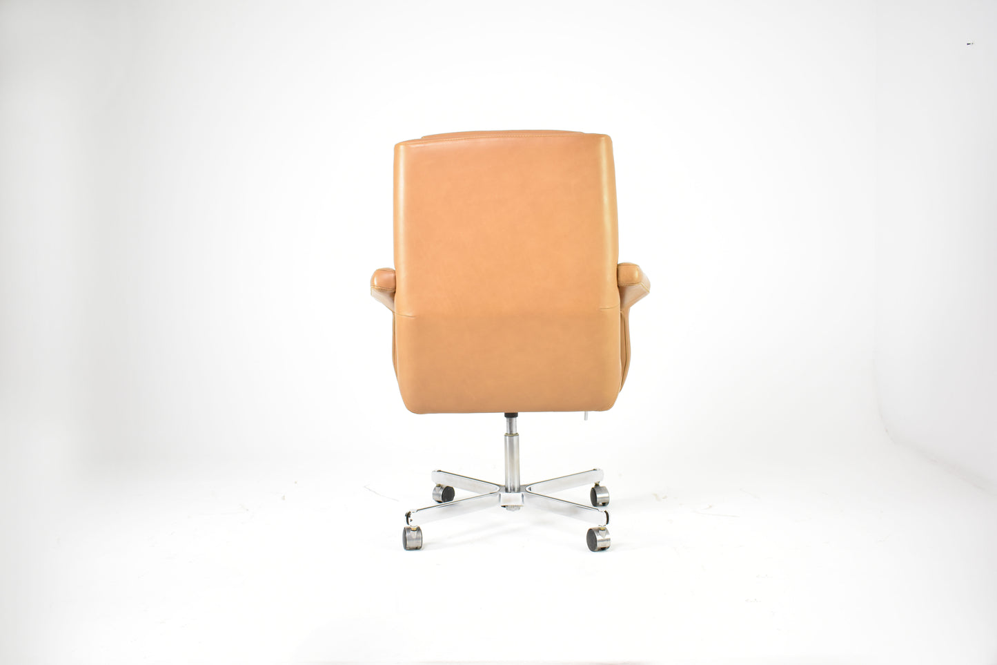 French Leather Executive Chair Attributed to Raphaël Raffel for Apelbaum, 1970s