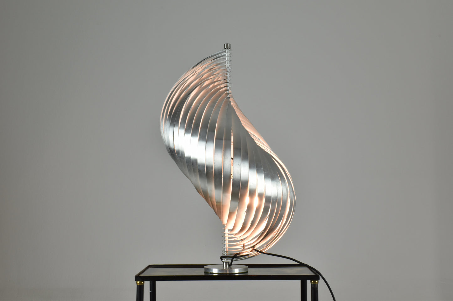 French Aluminium Table Lamps by Henri Mathieu, 1960-70s