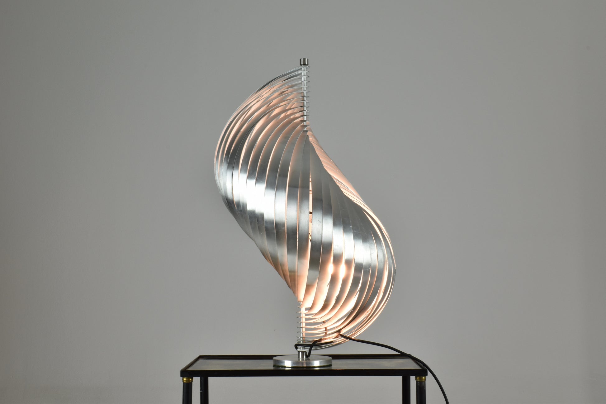French Aluminium Table Lamps by Henri Mathieu, 1960-70s