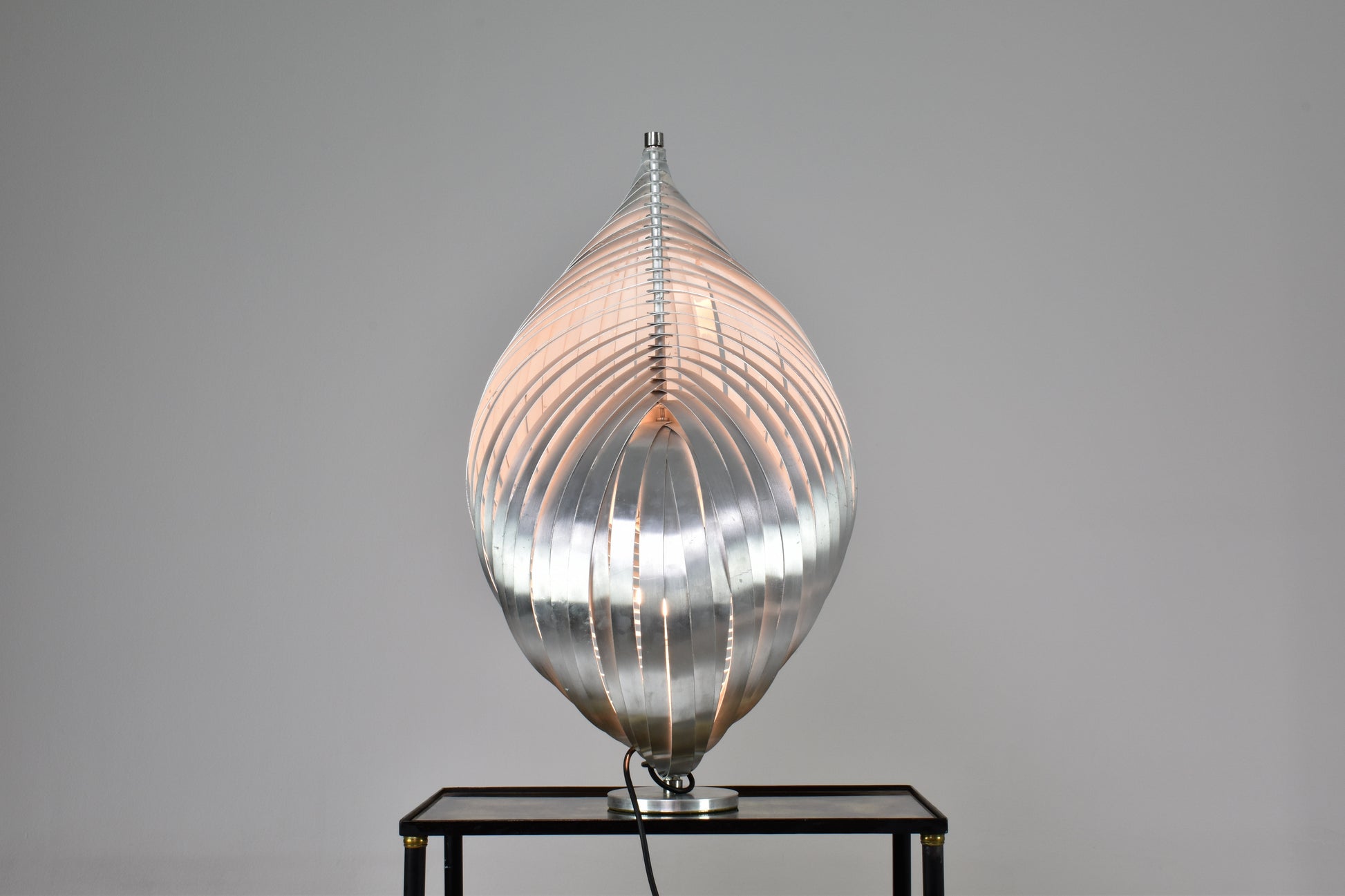 French Aluminium Table Lamps by Henri Mathieu, 1960-70s