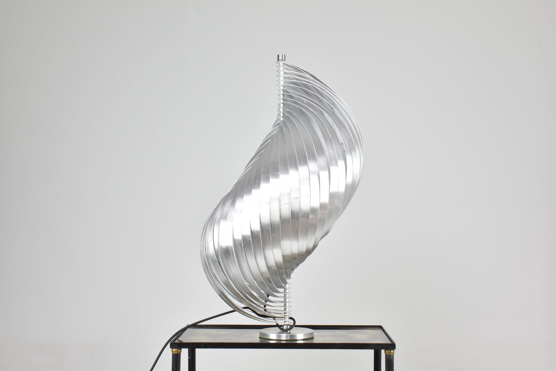 French Aluminium Table Lamps by Henri Mathieu, 1960-70s
