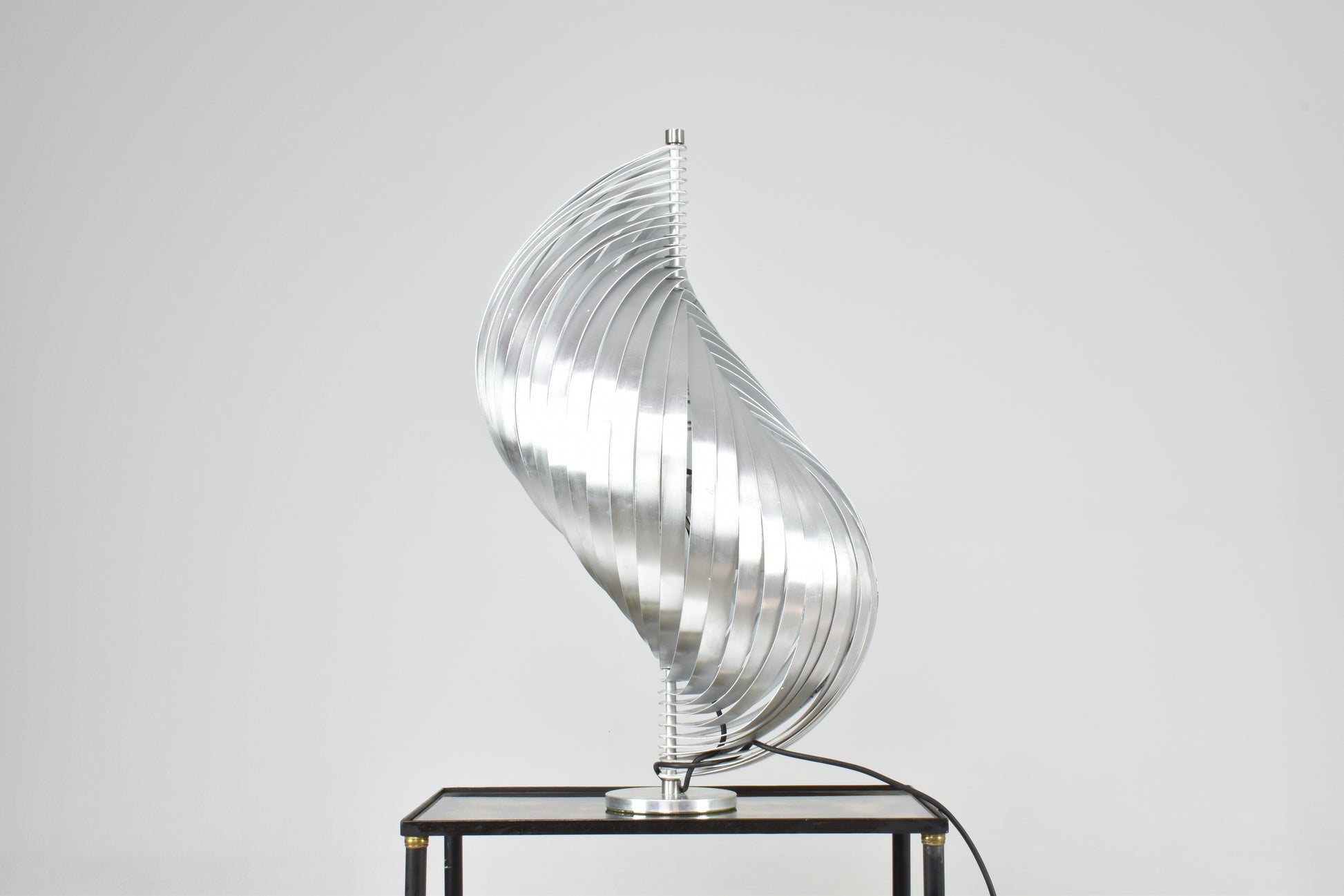 French Aluminium Table Lamps by Henri Mathieu, 1960-70s