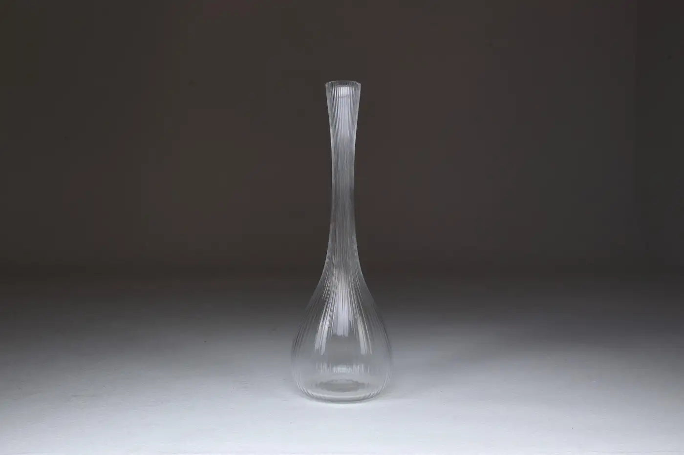French Clear Glass Vase by Daum, France, 1970s