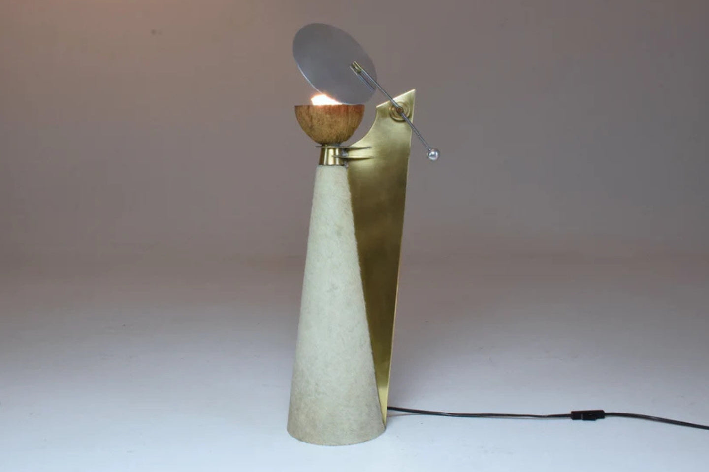 French Coconut Lamp by Pucci de Rossi 1980s