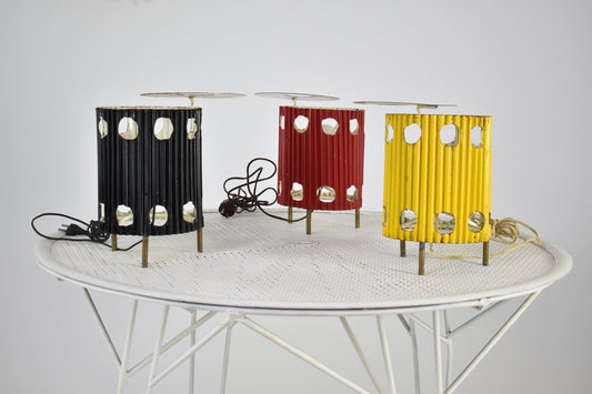 French 'Java' Table Lamps by Mathieu Matégot, 1953s