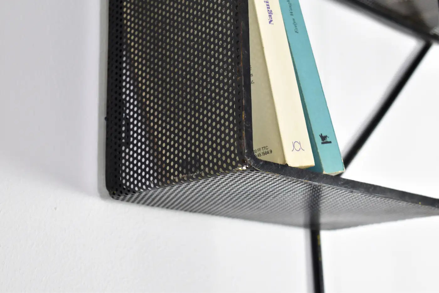 French Metal Wall Shelf "Clé de Sol" by Mathieu Matégot, 1955