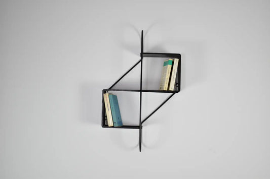French Metal Wall Shelf "Clé de Sol" by Mathieu Matégot, 1955