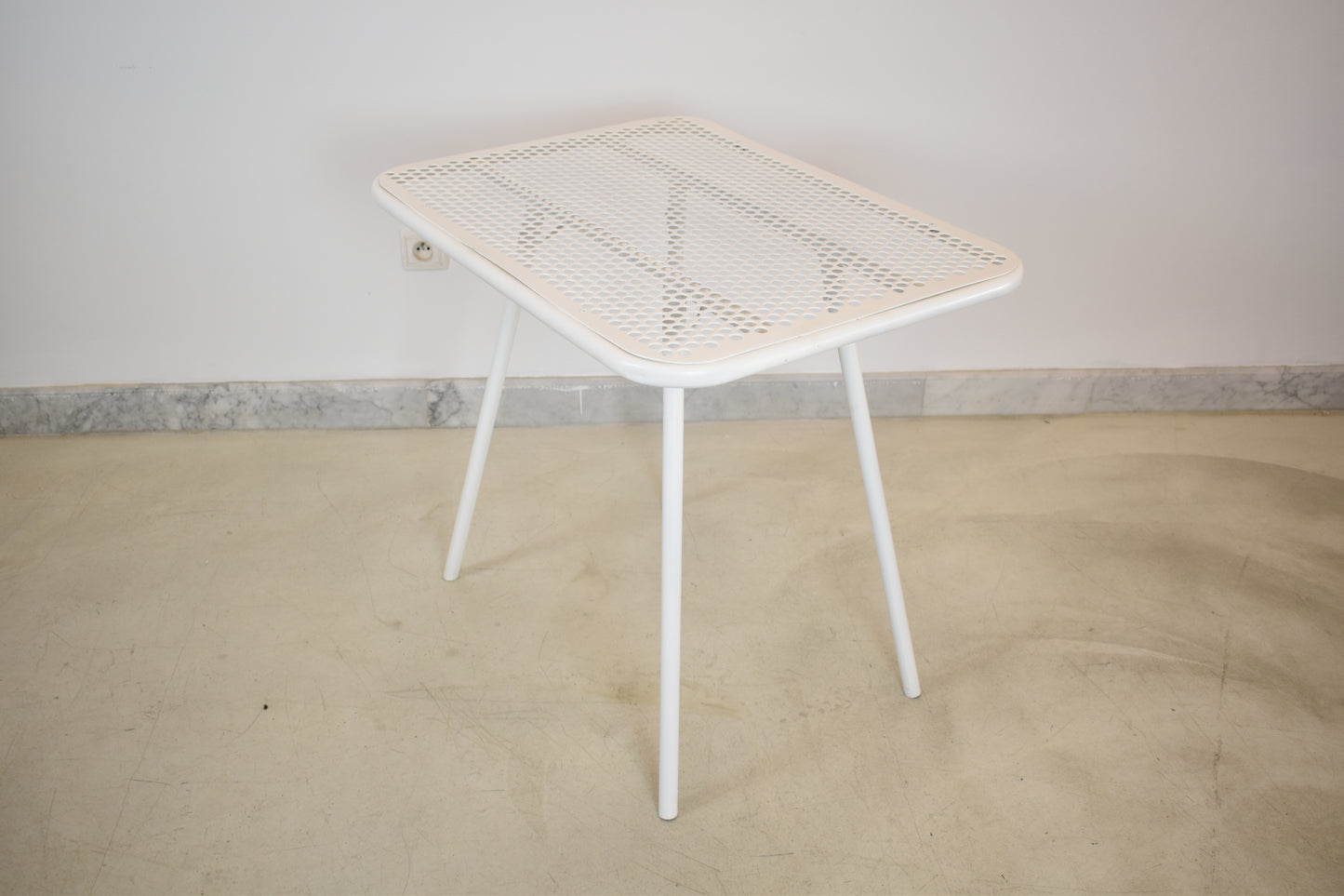 French 'Radar' Metal Garden Table by Rene Malaval, 1940s-1950s