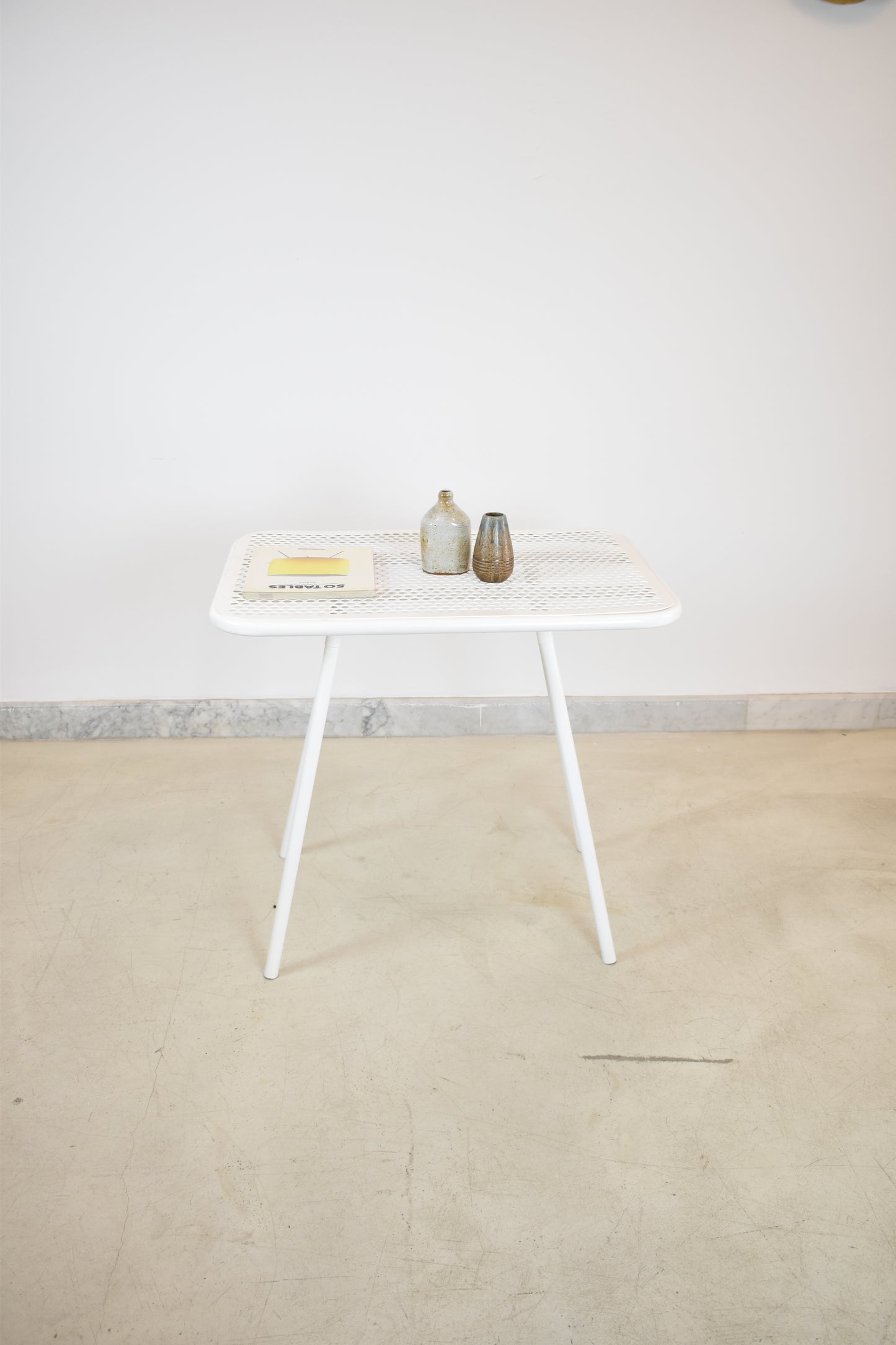 French 'Radar' Metal Garden Table by Rene Malaval, 1940s-1950s