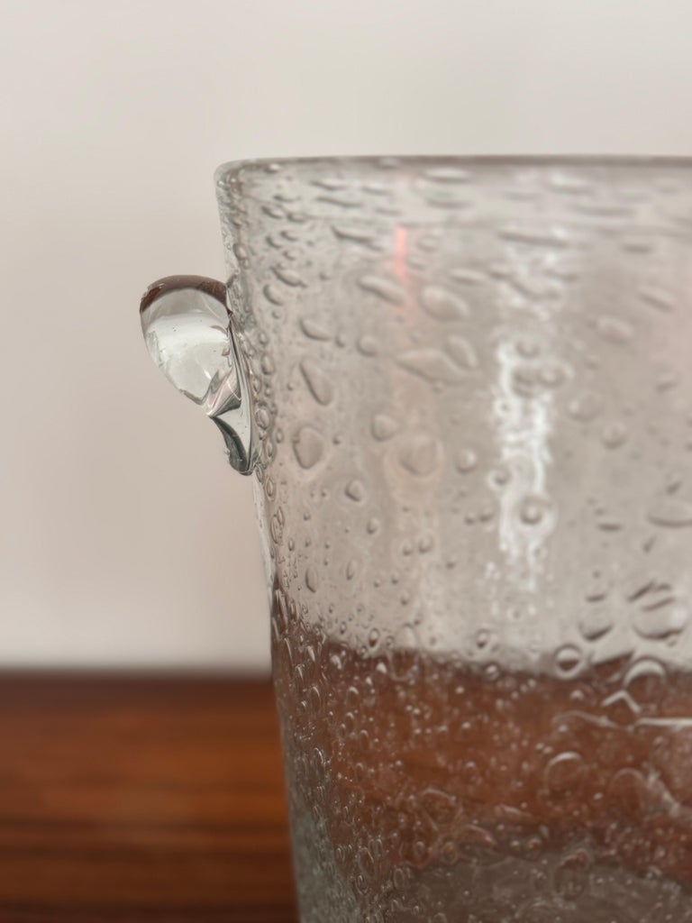 Bubbled Glass Champagne Bucket in the Style of Biot, France, circa 1960