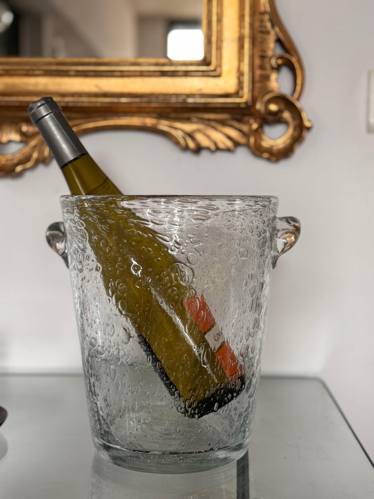 Bubbled Glass Champagne Bucket in the Style of Biot, France, circa 1960