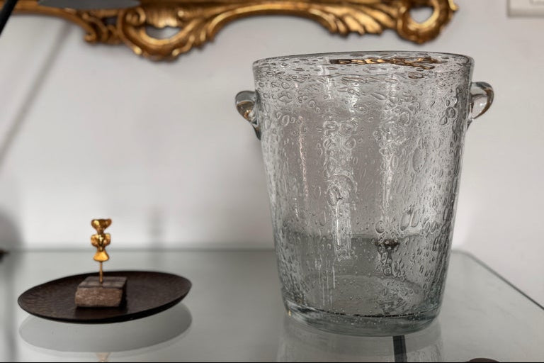 Bubbled Glass Champagne Bucket in the Style of Biot, France, circa 1960