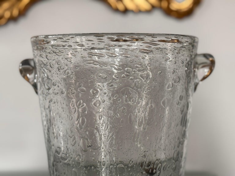 Bubbled Glass Champagne Bucket in the Style of Biot, France, circa 1960