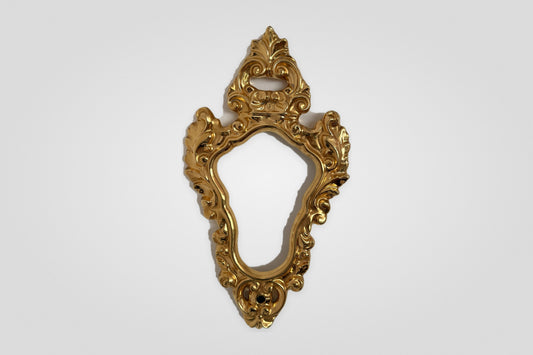 Italian Hollywood Regency Rococo Gilt Ceramic Wall Mirror Frame