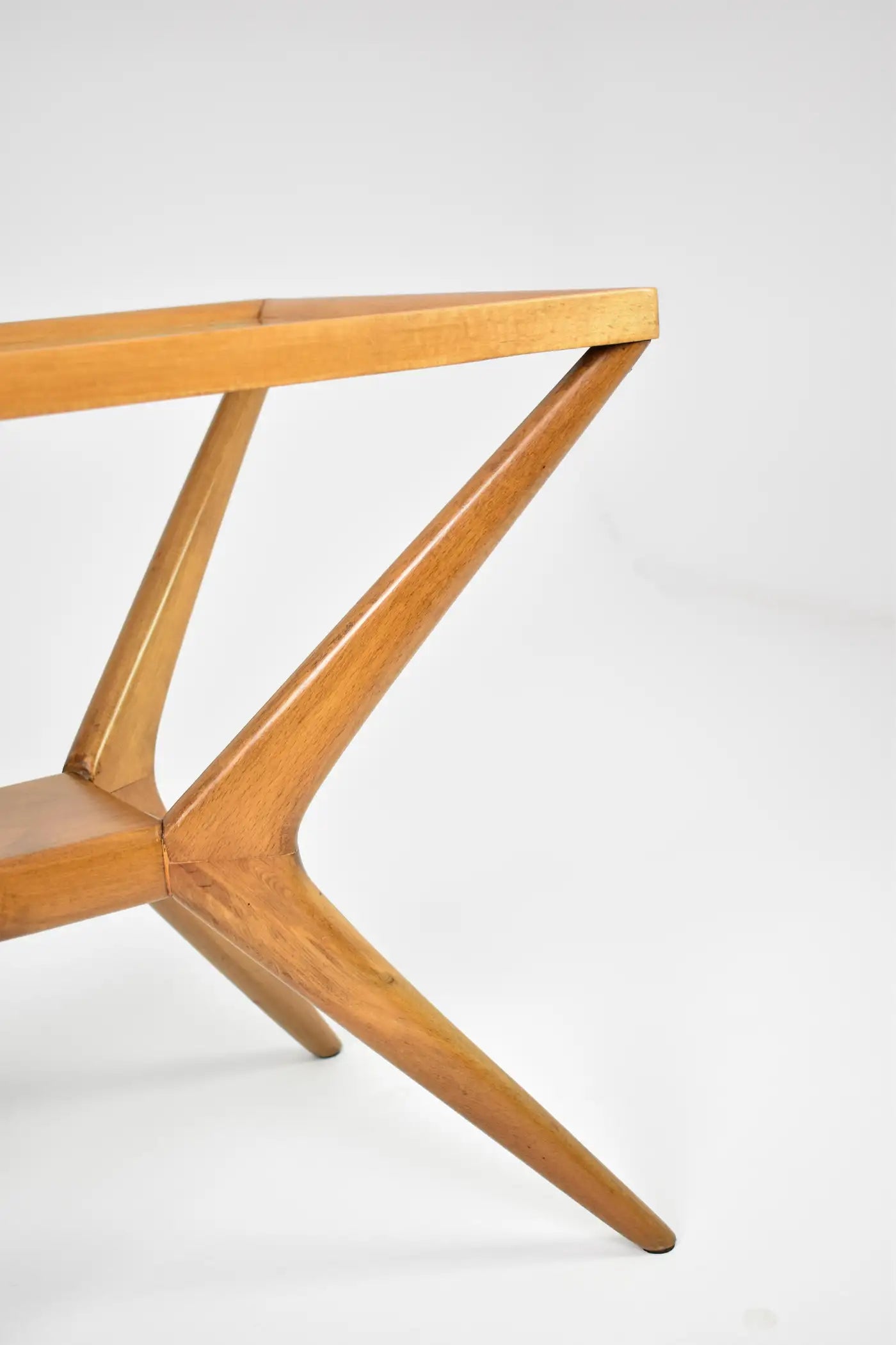 Italian Glass and Wood Coffee Table in the Style of Cesare Lacca, 1940s–50s