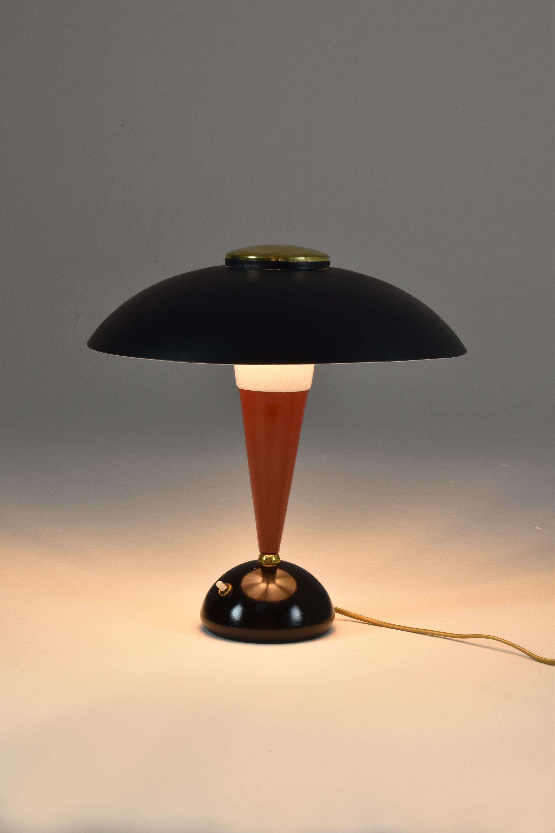 Italian Metal Art Deco Table Lamp, 1960s