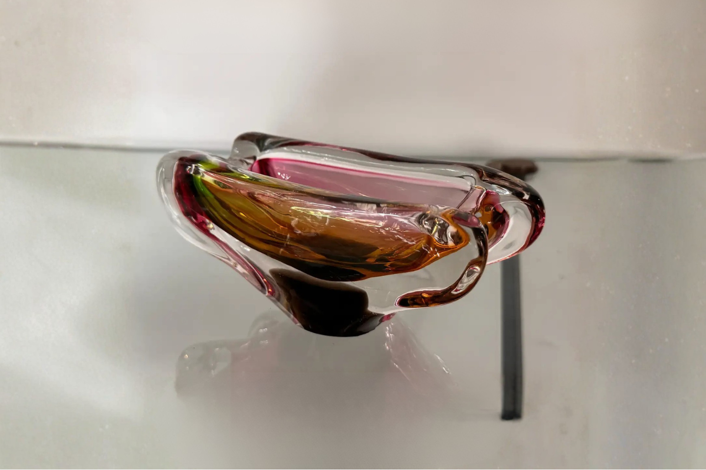 Cendrier en verre Sommerso italien, Murano, attribué à Josef Rozínek, années 1960