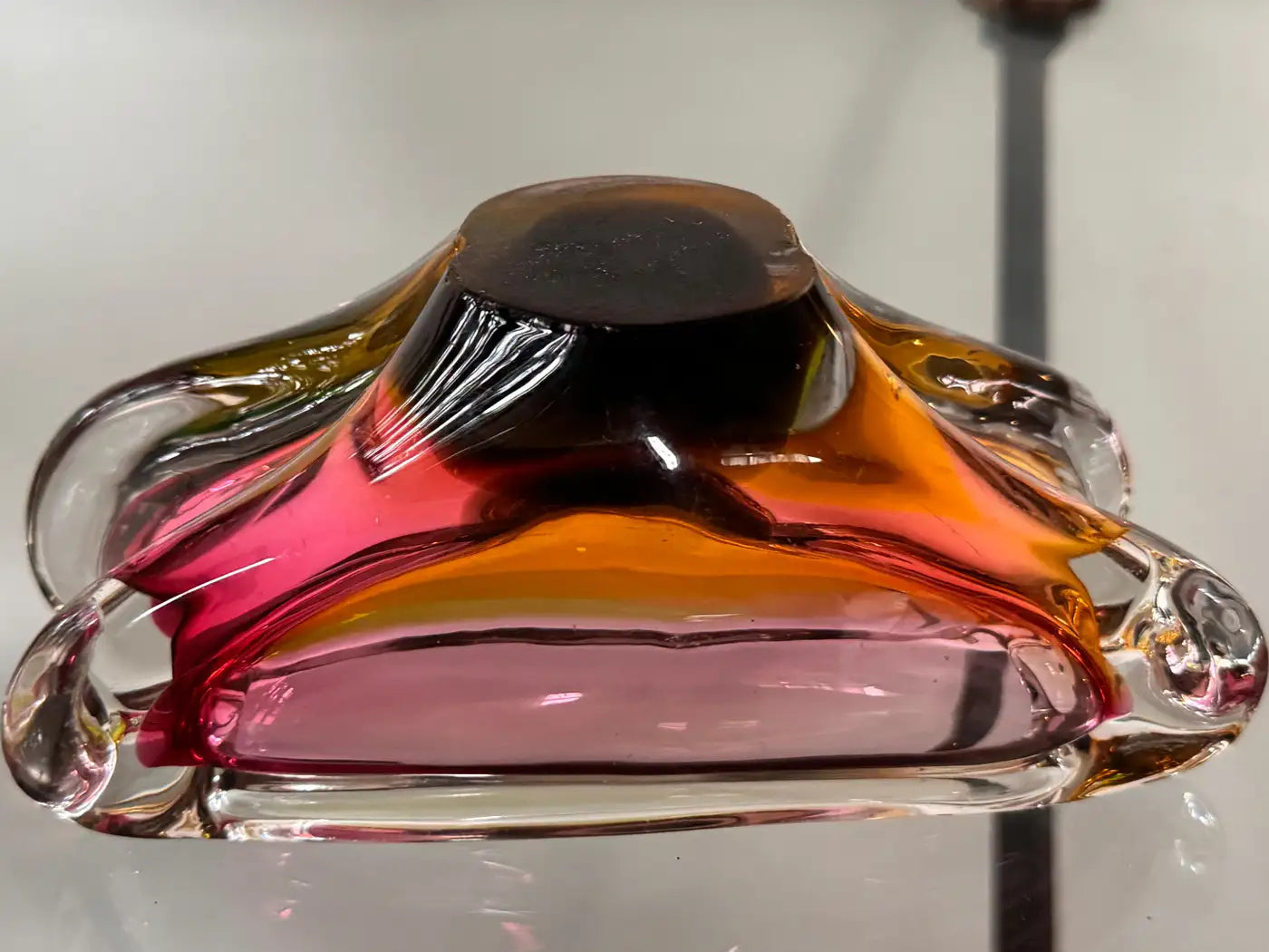 Cendrier en verre Sommerso italien, Murano, attribué à Josef Rozínek, années 1960