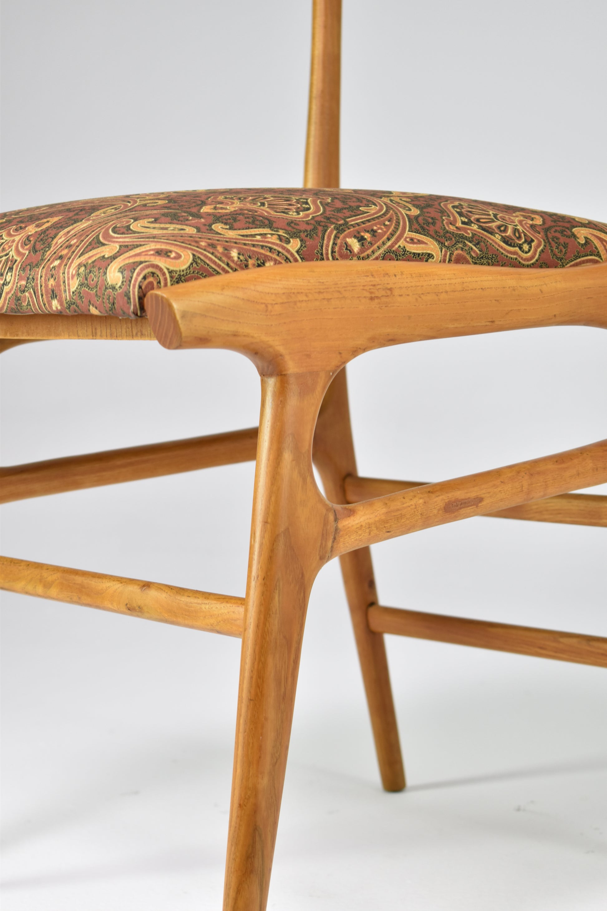 Italian Vintage Wooden Dining Chairs, Set of Four, 1950s