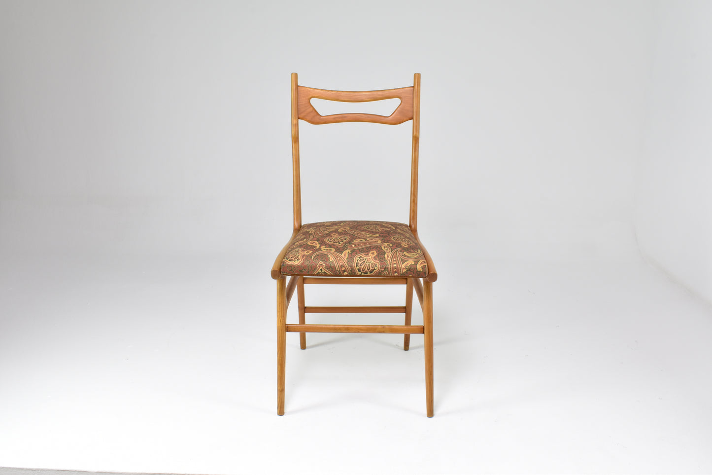 Italian Vintage Wooden Dining Chairs, Set of Four, 1950s