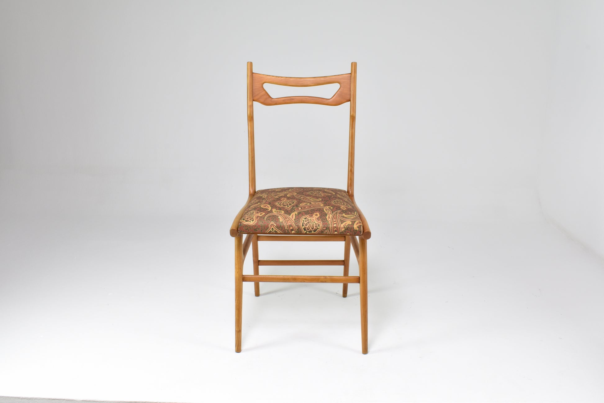 Italian Vintage Wooden Dining Chairs, Set of Four, 1950s