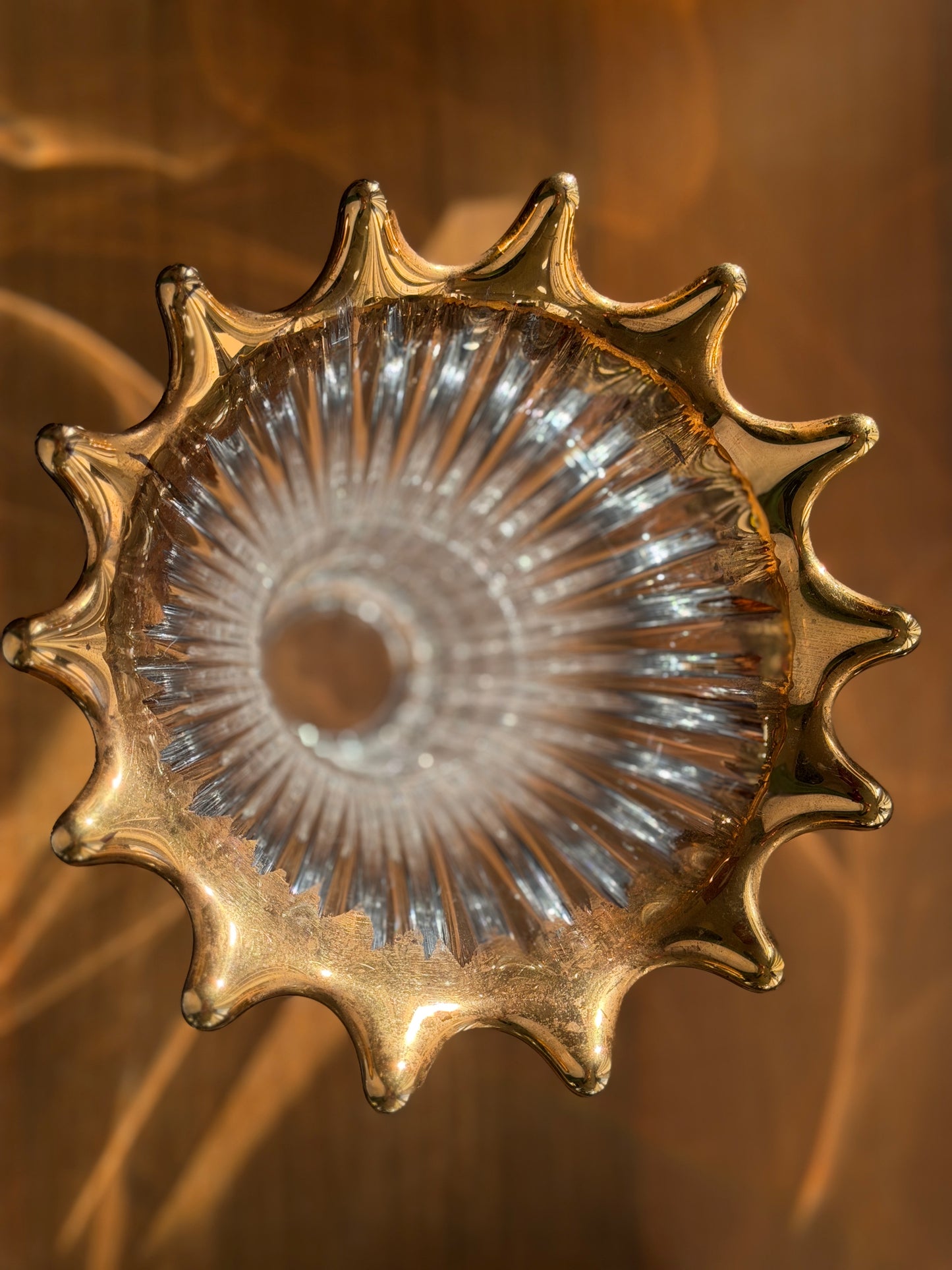 Vase en cristal à bordure couronnée, Europe, années 1960-1970