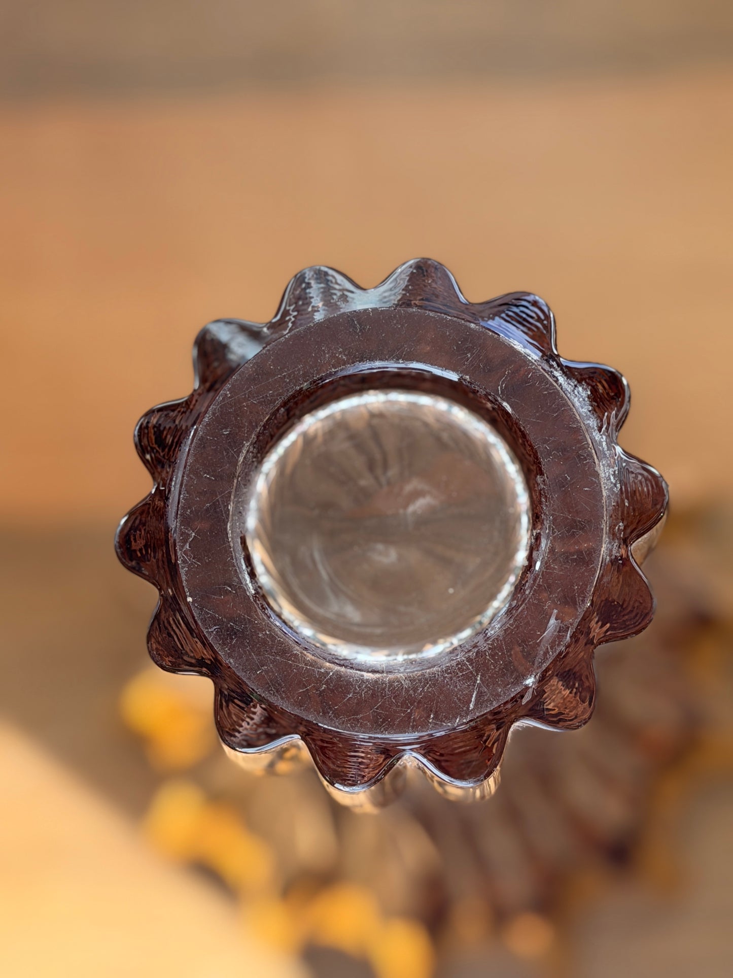 Vase en cristal à bordure couronnée, Europe, années 1960-1970