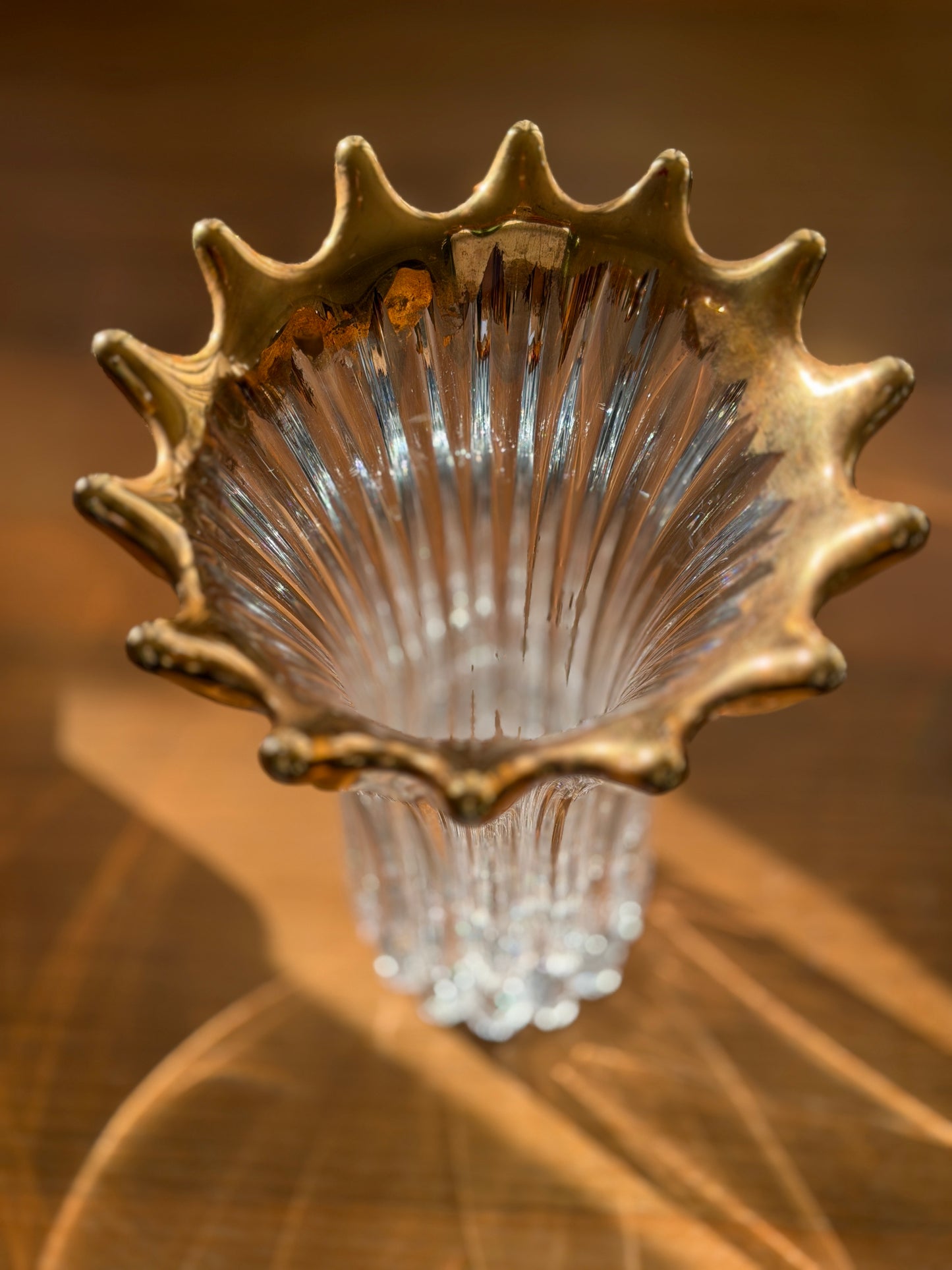 Vase en cristal à bordure couronnée, Europe, années 1960-1970