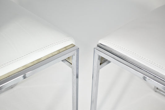 Shop Pair of Chrome & Leather "SQ-AL" Chairs by Willy Rizzo, Italy, 1970s - Spirit Gallery Vintage Furniture
