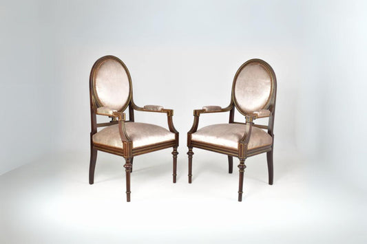 Pair of French 1960s Louis XVI Armchairs