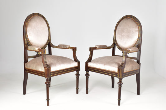 Pair of French 1960s Louis XVI Armchairs