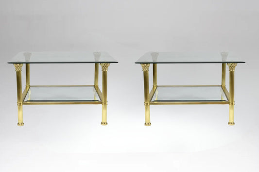 Pair of French Hollywood Regency Coffee Tables Attributed to Maison Jansen, 1980s