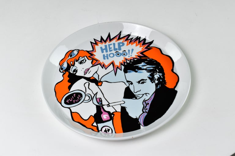 Pair of Italian Ceramic Plates by Franco Pozzi, 1965