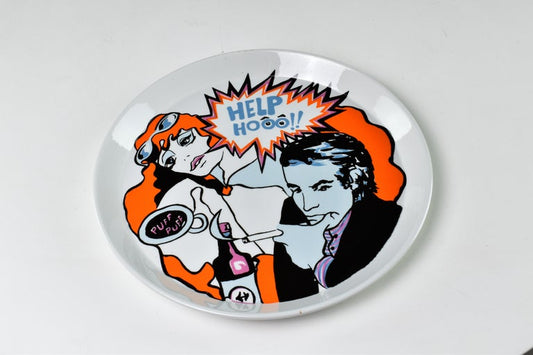 Pair of Italian Ceramic Plates by Franco Pozzi, 1965