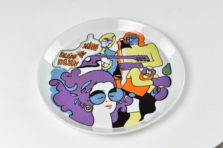 Pair of Italian Ceramic Plates by Franco Pozzi, 1965