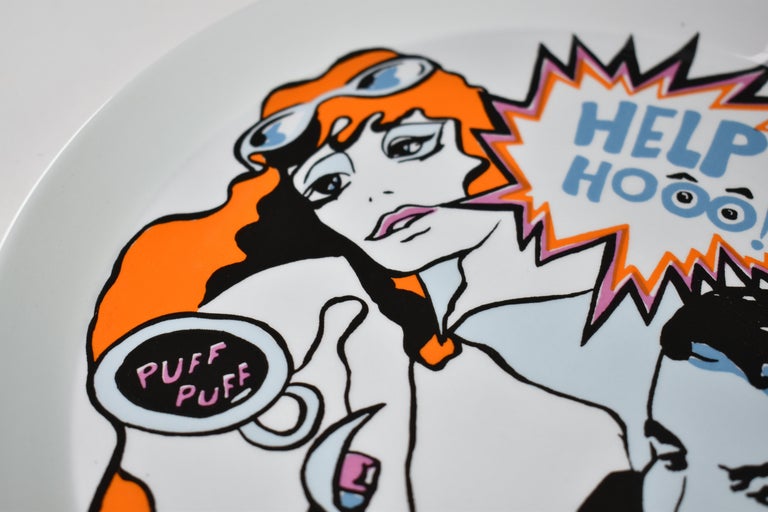 Pair of Italian Ceramic Plates by Franco Pozzi, 1965