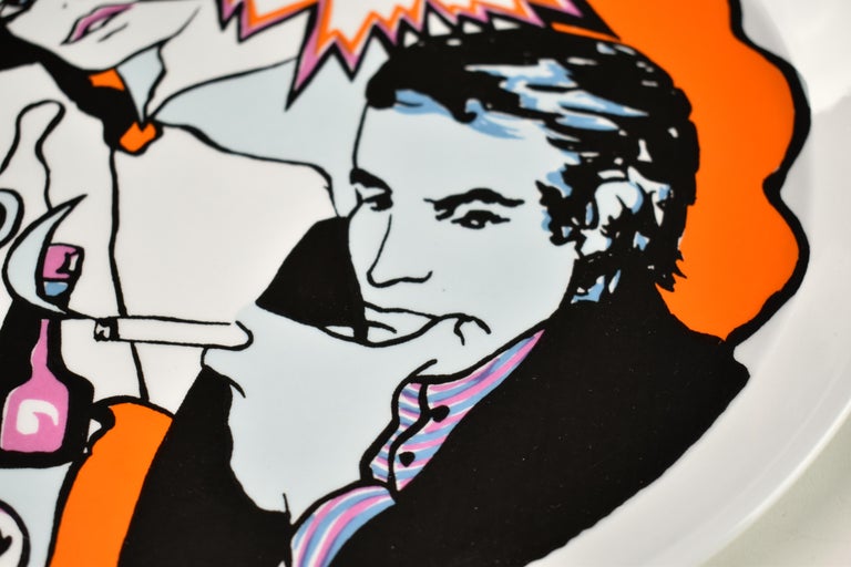 Pair of Italian Ceramic Plates by Franco Pozzi, 1965