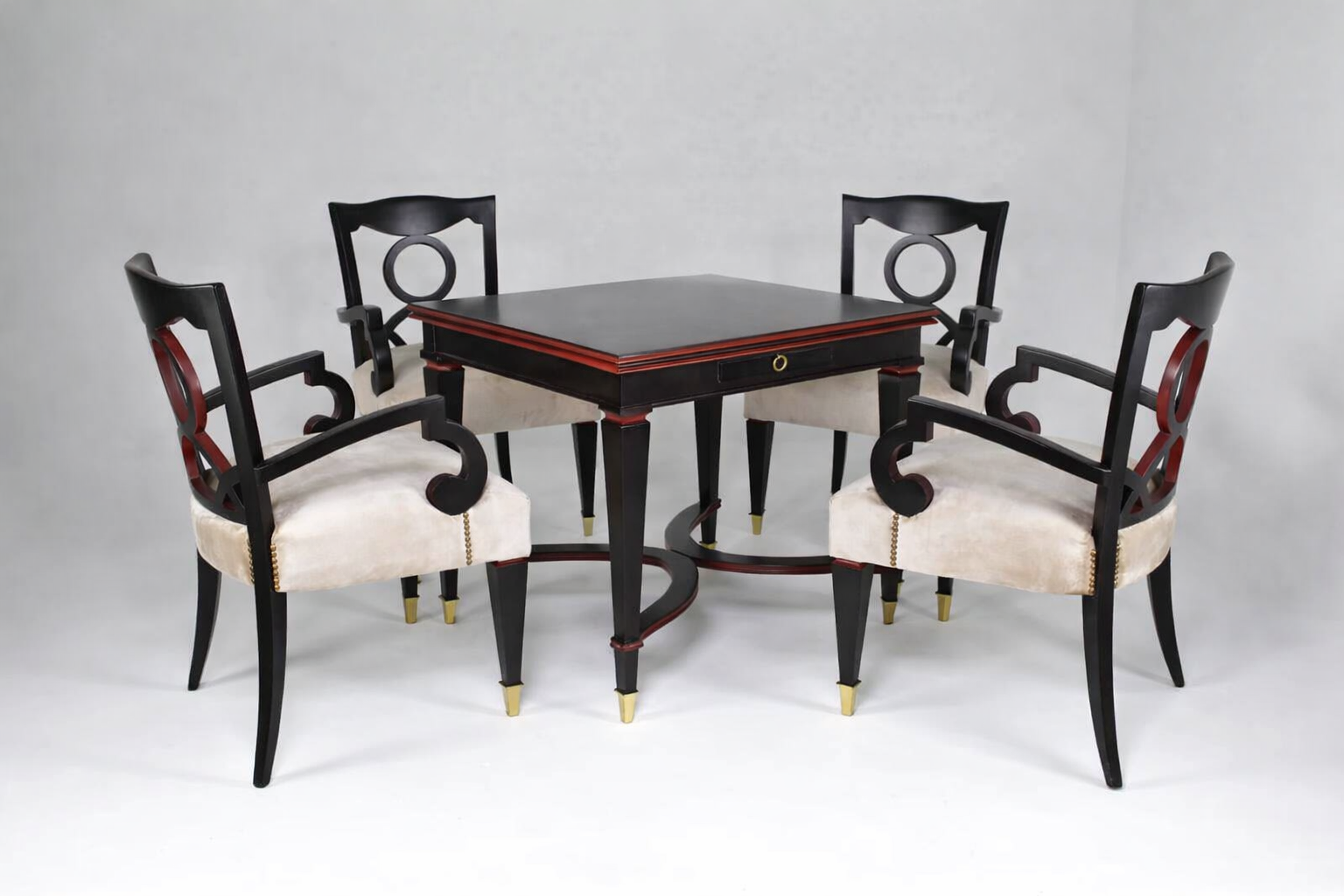 Shop Italian Dining Armchairs (Set of 4) with Extendable Game Table, 1960s - Spirit Gallery Vintage Furniture