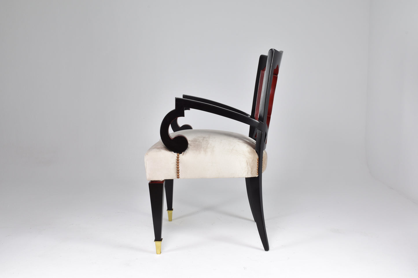 Set of 4 Restored Italian Dining Armchairs with Game Table, 1960s